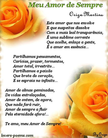 Meu Amor de Sempre Este amor que nos envolve E que suspeitas dissolve Com a...