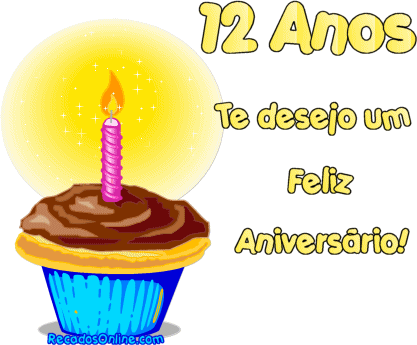 12 anos te desejo um Feliz Aniversário!