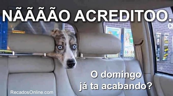 Nãããão acreditoo. O domingo já ta acabando?