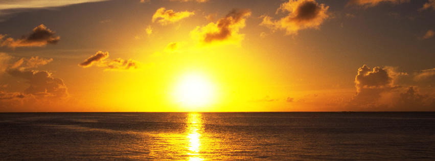 Capa para Facebook de paisagem de pôr-do-sol no oceano