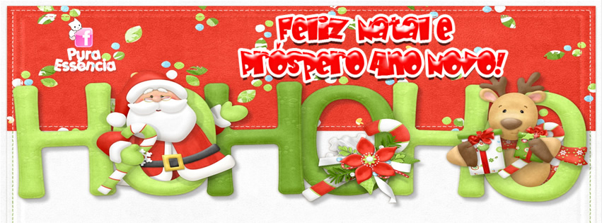 Capa para Facebook com frase de Feliz Natal e Próspero Ano Novo! Ho Ho Ho