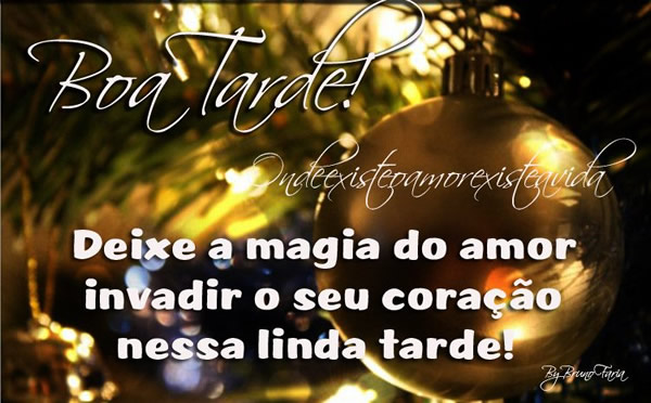 Boa Tarde! Deixe a magia do amor invadir o seu coração nessa...