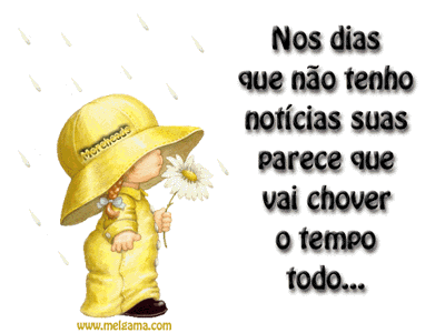 Nos dias que não tenho notícias duas parece que vai chover o...