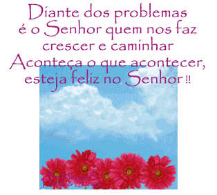 Diante dos problemas é o senhor quem nos faz crescer e caminhar...