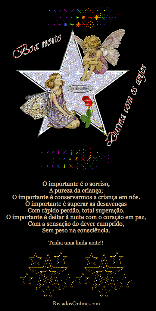 Boa noite Durma com os anjos O importante é o sorriso, A pureza da...