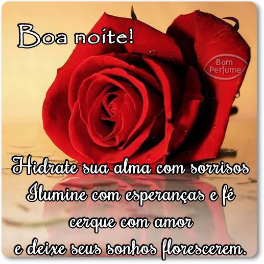 Boa noite! Hidrate sua alma com sorrisos, ilumine com esperanças e...