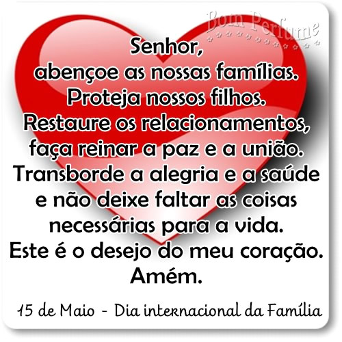 Senhor, abençoe as nossas famílias. Proteja os nossos filhos...