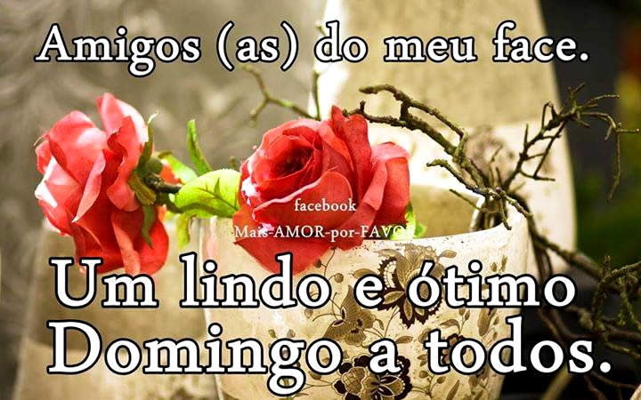 Amigos (as) do meu Face. Um lindo e ótimo Domingo a todos.