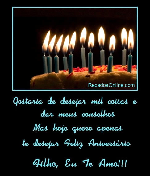 Gostaria de desejar mil coisas e dar meus conselhos. Mas hoje, quero apenas...