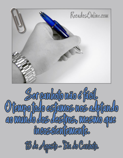 Ser canhoto não é fácil. O tempo todo estamos nos...