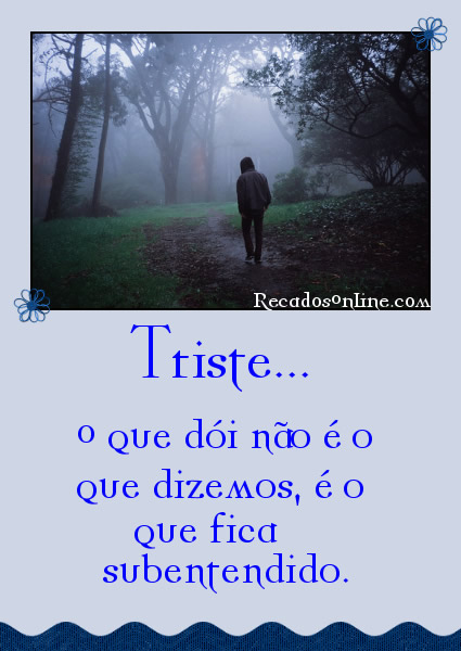 Triste... o que dói não é o que dizemos, é o que...