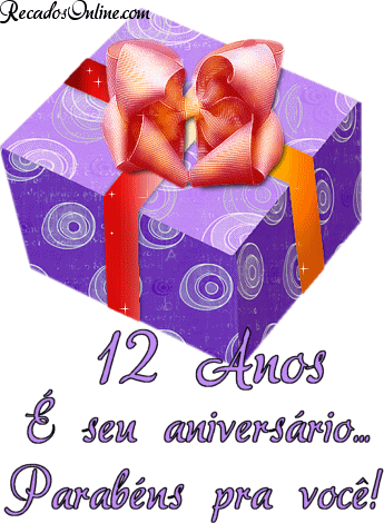 12 Anos É seu aniversário... Parabéns pra você!