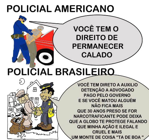 Policial Americano: Você têm o direito de permanecer calado...