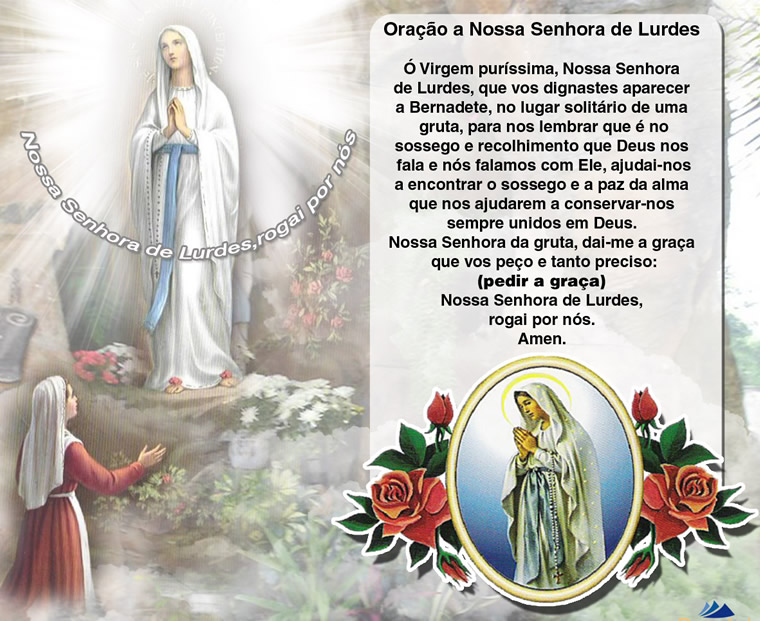 Oração a Nossa Senhora de Lurdes Ó Virgem...