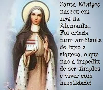 Santa Edwiges nasceu em 1174 na Alemanha. Foi criada num ambiente de luxo e...