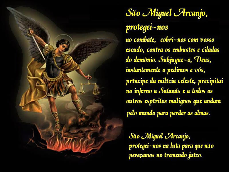 São Miguel Arcanjo, protegei-nos no combate. Cobri-nos com o vosso...