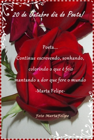 20 de Outubro - Dia do Poeta! Poeta... Continue escrevendo, sonhando...