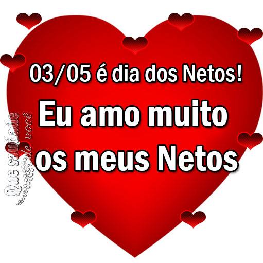 03/05 é dia dos Netos! Eu amo muito os meus Netos