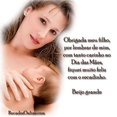 Obrigada meu filh...