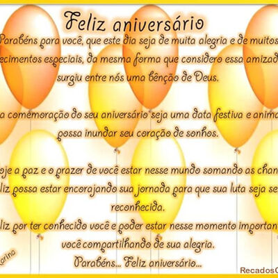 Feliz aniversário...