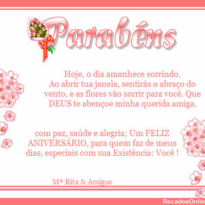 Parabéns Hoje, o...